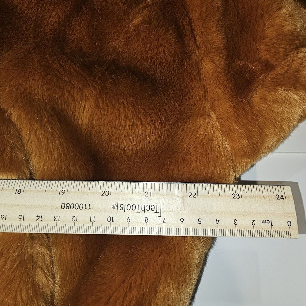 Free People Furry Bomber Jacket Brown/ Orange Zip Up Cozy XS - Picture 9 of 15